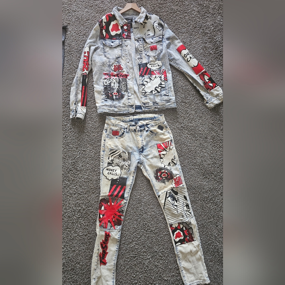 Reason Polka Dot Denim Jacket